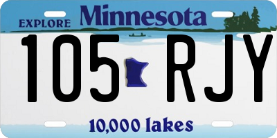 MN license plate 105RJY