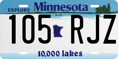 MN license plate 105RJZ