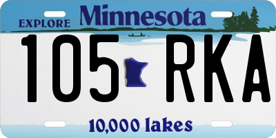 MN license plate 105RKA