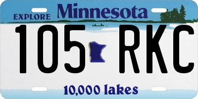 MN license plate 105RKC