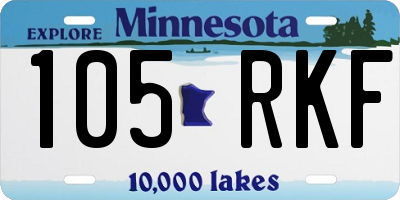 MN license plate 105RKF