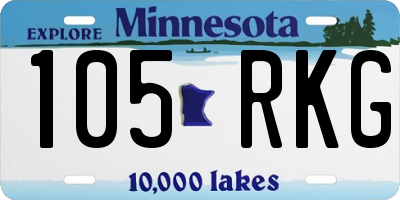 MN license plate 105RKG