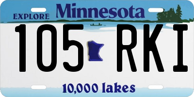 MN license plate 105RKI