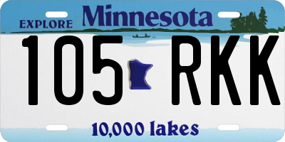 MN license plate 105RKK