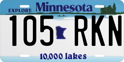 MN license plate 105RKN