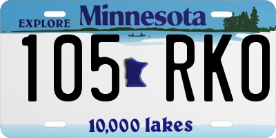 MN license plate 105RKO