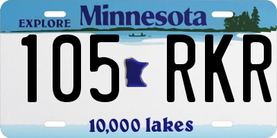 MN license plate 105RKR