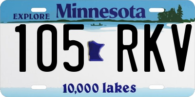 MN license plate 105RKV