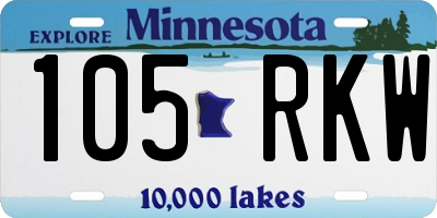 MN license plate 105RKW