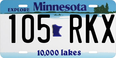 MN license plate 105RKX