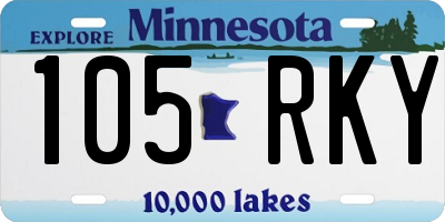 MN license plate 105RKY