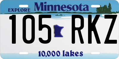 MN license plate 105RKZ
