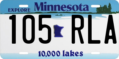MN license plate 105RLA