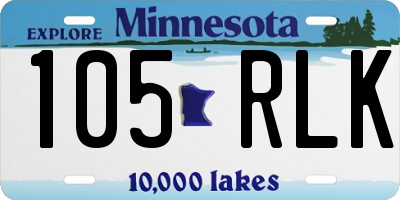 MN license plate 105RLK