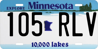 MN license plate 105RLV
