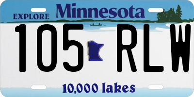 MN license plate 105RLW