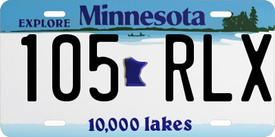 MN license plate 105RLX