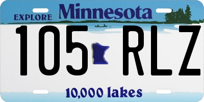 MN license plate 105RLZ