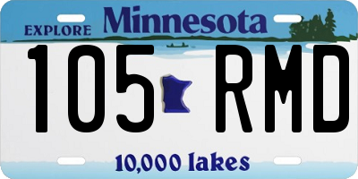 MN license plate 105RMD