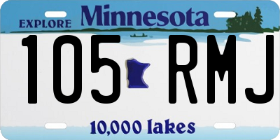 MN license plate 105RMJ