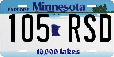 MN license plate 105RSD