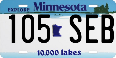 MN license plate 105SEB