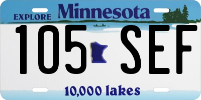 MN license plate 105SEF