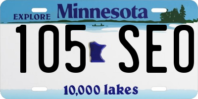 MN license plate 105SEO