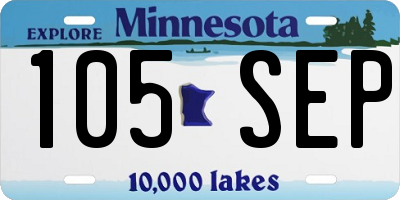 MN license plate 105SEP