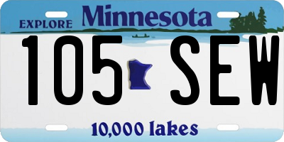MN license plate 105SEW