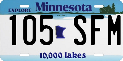 MN license plate 105SFM