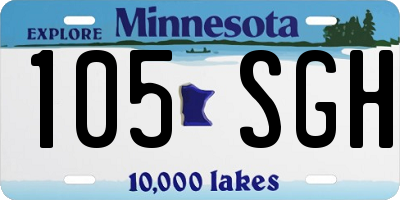 MN license plate 105SGH