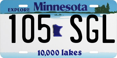 MN license plate 105SGL
