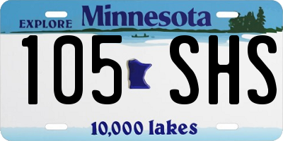 MN license plate 105SHS