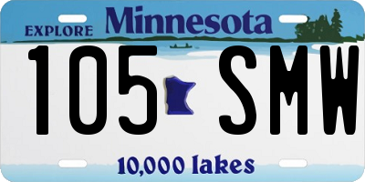 MN license plate 105SMW