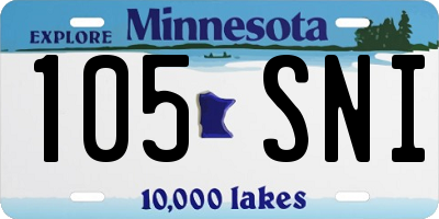 MN license plate 105SNI