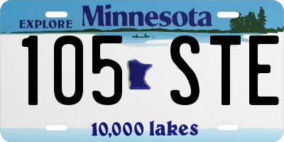 MN license plate 105STE