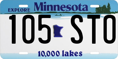 MN license plate 105STO
