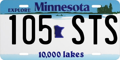MN license plate 105STS