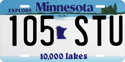 MN license plate 105STU