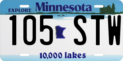 MN license plate 105STW