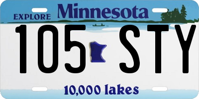 MN license plate 105STY