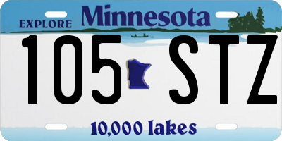 MN license plate 105STZ