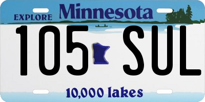 MN license plate 105SUL