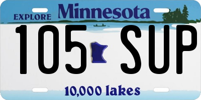MN license plate 105SUP