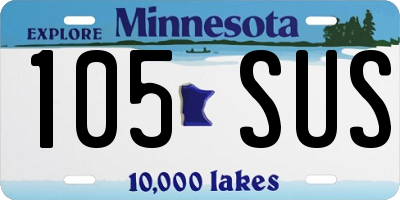 MN license plate 105SUS