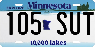 MN license plate 105SUT