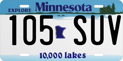 MN license plate 105SUV