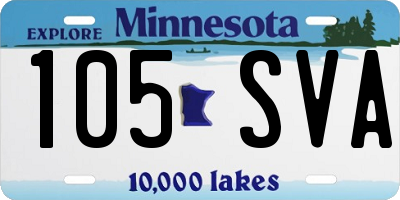 MN license plate 105SVA