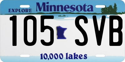 MN license plate 105SVB